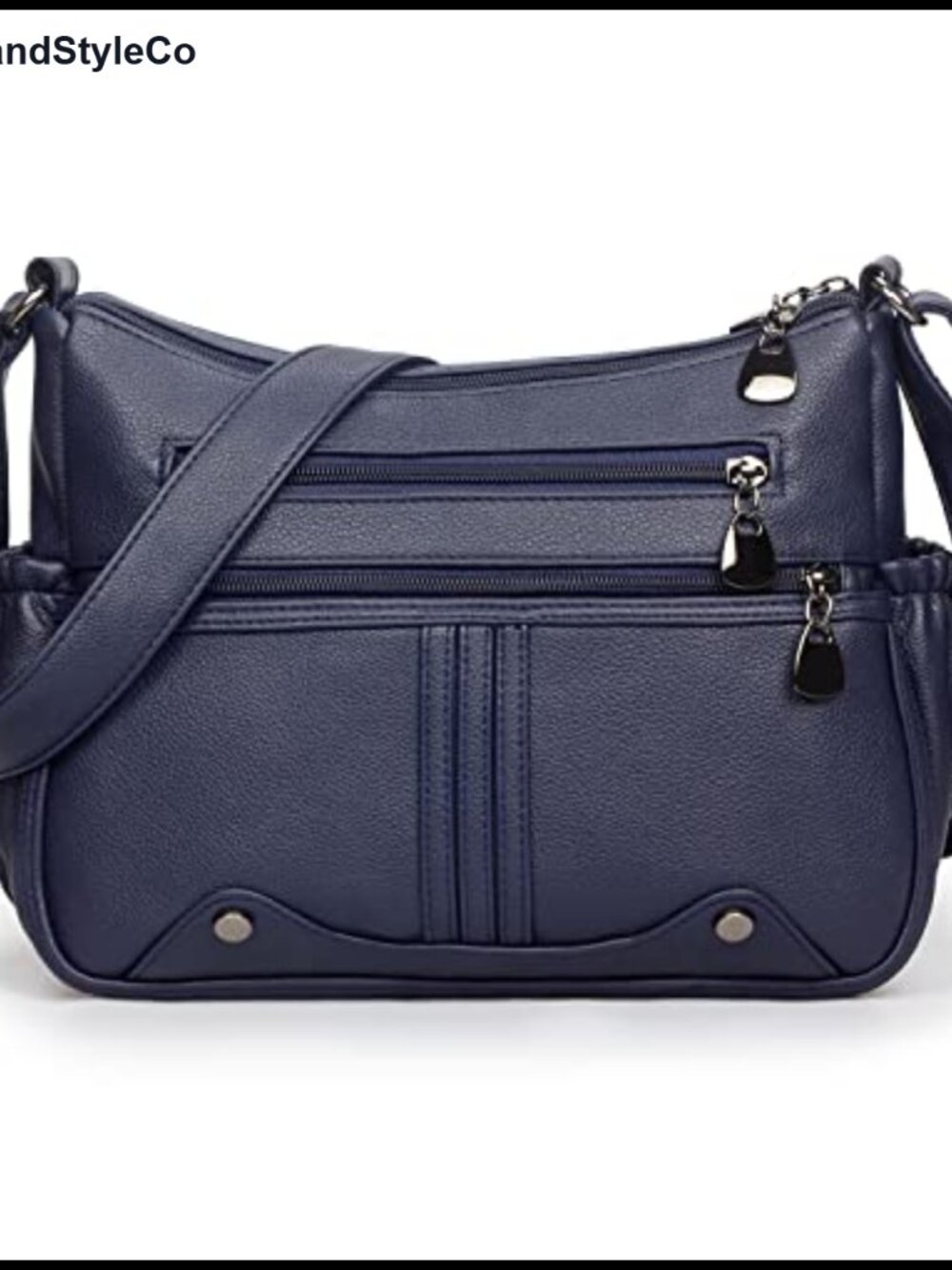 Soft PU Leather Shoulder Handbag Multi Pocket Crossbody Bag Medium Roomy Tote